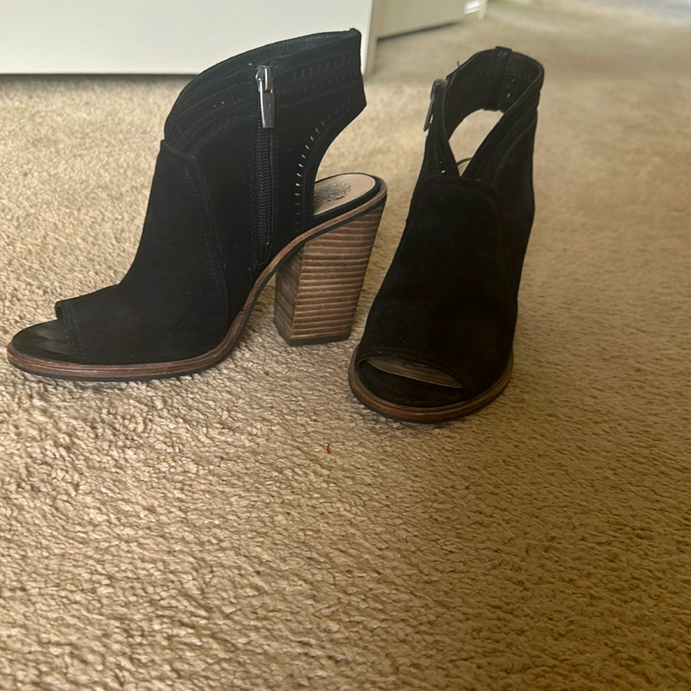 Vince camuto black suede booties